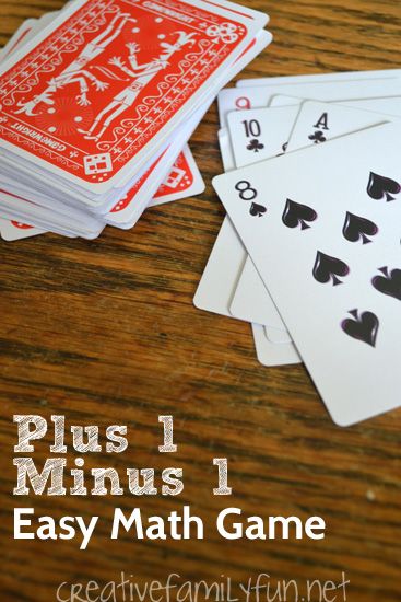 Practice your plus 1 minus 1 math facts with this fun math card game. It's a great way to practice math at home with your kids. Easy Math Games, Kids Numbers, Game Math, Math Card Games, Easy Math, Math Activities For Kids, Math Games For Kids, Card Games For Kids, Math Intervention