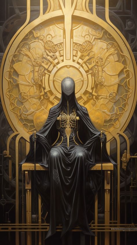 Person Sitting On Throne, Knight Sitting, Painting Of A Person, Sitting On Throne, A Person Sitting, Story Generator, Black And Gold Aesthetic, Zen Buddhism, Body Reference Drawing