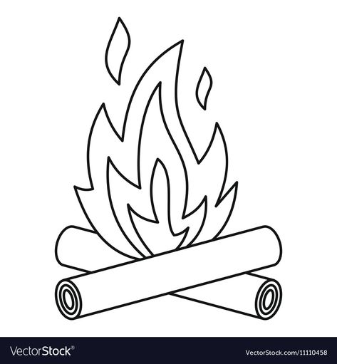 Outline Illustration, Campfire, Vector Icons, High Res, Png Images, Adobe Illustrator, Illustrator, High Quality, Animals