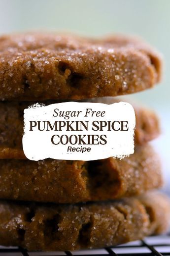 All the pumpkin spice flavours in these chewy and super soft cookies. Made sugar free and low carb. #lowcarb #keto #sugarfree #cookie #recipe Pumpkin Spice Cookie Recipe, Soft Cookies, Beef Gelatin, Pumpkin Spice Cookies, Crispy Cookies, Low Carb Baking, Spice Cookies, Soft Cookie, Sugar Free Desserts