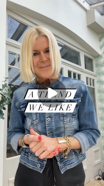 Abby Wood on Instagram: "Trends - we like this one…

If you’re a fan of the “chanel-style” jacket and also like a denim jacket - then why not try the collarless denim jacket?!
This is a style which is trending for Summer 24 ☀️ 

I’m not big into trends quite frankly - they’re more for the fashion industry itself. However this one is very accessible. A slightly more “grown up” version of the DJ.

There are lots available in the shops - but you can also fashion your own one from a denim jacket you already have. Simply cut off the collar above the seam. 
You could take it one step further and cut off the cuffs - but that’s entirely up to you 😉

#styleupwithabby
#personalstylist 
#styletips 
#styletipsandtricks 
#mystyle
#lifeofastylist
#stylist
#stylesdvice
#stylehelp
#howtowear
#whattowear Collarless Denim Jacket Outfits, Denim Jacket Outfit Fall, Denim Jacket Outfit Women, Collarless Denim Jacket, Chanel Style Jacket, Travel 2024, Jacket Outfit Women, Jean Jacket Outfits, Denim Jacket Outfit