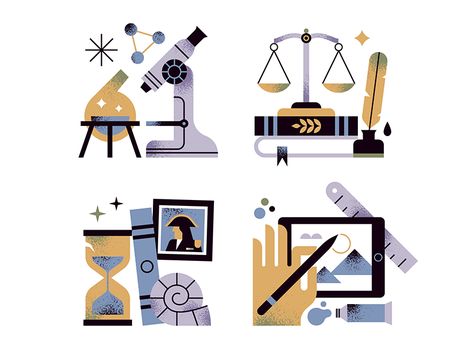 Subject Family icons texture design iconography university history law science art Gradient Illustration, Law Icon, History Icon, Icon Design Inspiration, Science Illustration, Timeline Design, Event Flyer Templates, Flat Vector, Book Projects