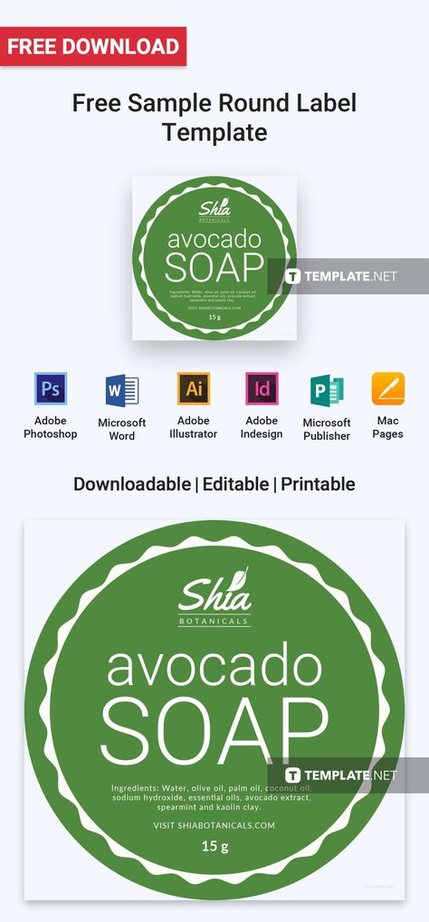 Get this printable product label template for your soap brand. Enjoy the high-quality layout and graphic files. Fully layered and easy to edit, download this template now for free. #labeldesign #labelTemplate #labellayout #labels #labesl Soap Labels Template, Labels Printables Free Templates, Labels Printables, Free Label Templates, Doggy Treats, Tag Templates, Soap Labels, Labels Printables Free, Editable Labels