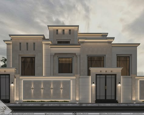 Neo Classic Villa, Classic Villa Exterior, Lebanese Architecture, New Classic Villa, Outdoor Seats, Classic Exterior Design, Courtyard Villa, Stone Exterior Houses, Classic Facade