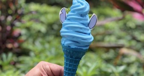 626 Day, Stitch Ice Cream, Soft Serve Cone, 626 Stitch, Disney Polynesian, Stitch Ears, Famous Drinks, Experiment 626, Polynesian Village Resort