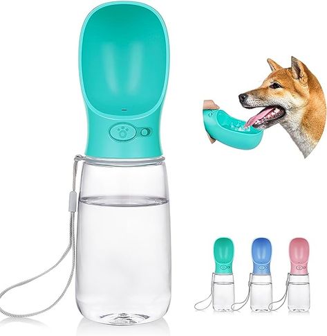 A leak proof water bottle for your precious pet. Keep your pet cool and hydrated at a push of a button with this awesome water bottle! Dog Travel Accessories, Dog Walking Accessories, Leak Proof Water Bottle, Hands Free Dog Leash, Dog Water Dispenser, Hiking Food, Walking Dog, Pet Water Bottle, Dog Water Bowls