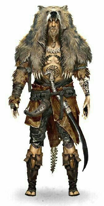 Human Male Barbarian - Pathfinder PFRPG DND D&D d20 fantasy Barbarian Clothes Male, Nordic Clothing Style, Uthgardt Barbarian, Highlander Warrior, Druid Shaman, Beast Warrior, Wolf Warrior, Costume Viking, Symbole Viking