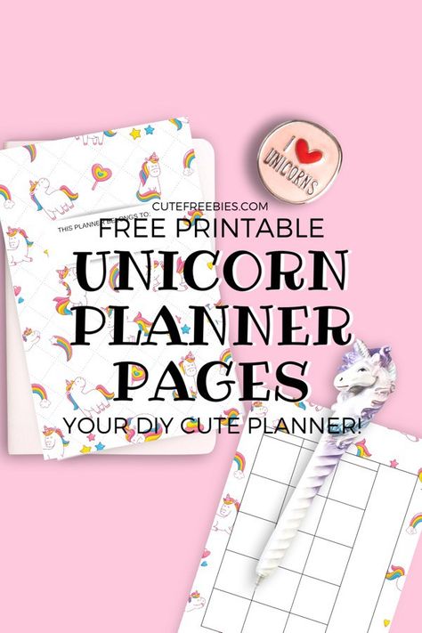 Free Unicorn DIY Printable Planner! Monthly calendar template, weekly planner and notes page plus a cute cover. Use these to create your own planner. Free download now! #freeprintable #printableplanner #cutefreebies #unicorn A5 Planner Printables, Unicorn Diy, Unicorn Planner, Create Your Own Planner, Weekly Planner Free Printable, Weekly Planner Free, Mini Planner, Monthly Calendar Template, Kids Planner