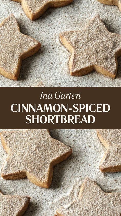 Ina Garten Cinnamon-spiced Shortbread Brown Sugar Cinnamon Shortbread, Ground Cloves Recipes, Cinnamon Vanilla Salt, Cinnamon Nutmeg Cookies, Best Shortbread Recipe, Savory Shortbread Cookies, Ina Garten Cookies Recipes, Spiced Christmas Cookies, Spiced Shortbread Cookies