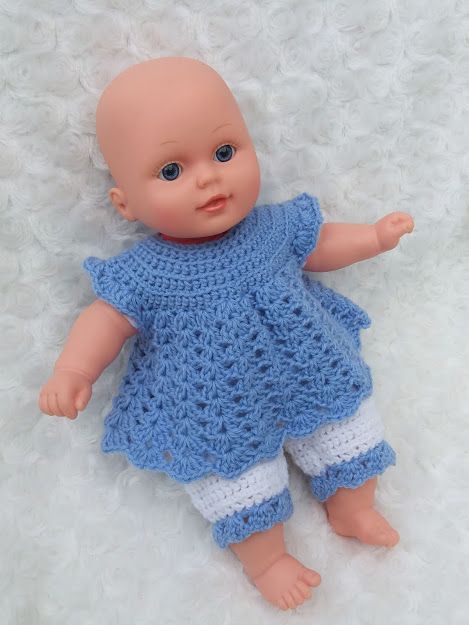 Crochet 5 Inch Doll Clothes Free, Free Crochet Doll Clothes Patterns English, Crochet Small Doll Clothes, Free Crochet Doll Dress, Free Doll Clothes Crochet Patterns, Dolls Crochet Clothes Free Pattern, Crochet Clothes For Dolls Free Pattern, Crochet Doll Cardigan Free Pattern, Dolls Knitting Patterns Free