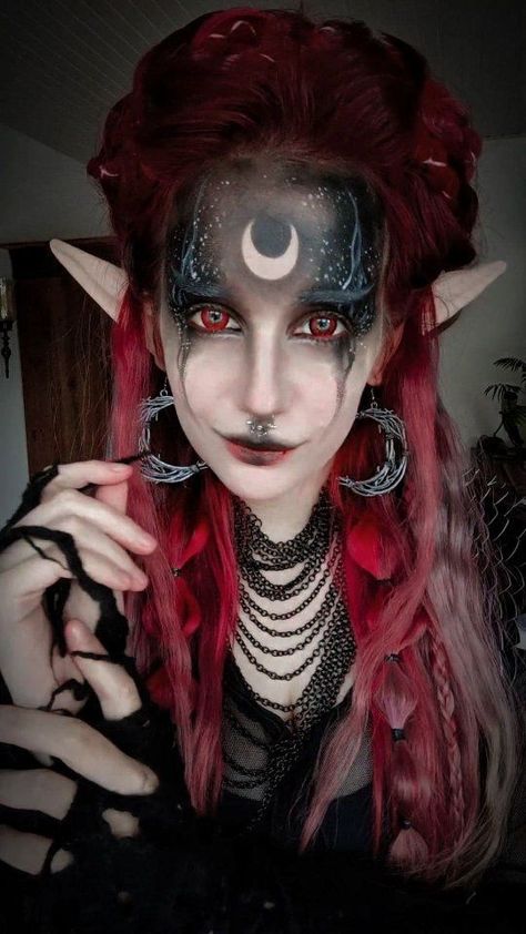 Dark Elf 🧝‍♀️🖤🌙 The second look from my Easy Halloween Makeup series ☺️🎃 What's the easiest Halloween costume you ever did? 😏🖤👻🕷️ Lunae Earrings @vespermoth Armor @itisknown Septum @ambrenoiredesigns Belt @creations.by.magi #pagangoth #paganmakeup #darkelf #darkelfmakeup #elfcore #witchstyle #gothicmakeup #halloweenmakeup #easyhalloweenmakeup #simplehalloweenmakeup #manicmoth | Manic Moth | Marcin Przybyłowicz · Ladies of the Woods (Live at Video Game Show 2016) Dark Elf Halloween, Elf Halloween Makeup, Dark Elf Makeup, Pagan Makeup, Makeup Journal, Easy Halloween Makeup, Pop Art Makeup, Witch Fashion, Halloween Makeup Easy