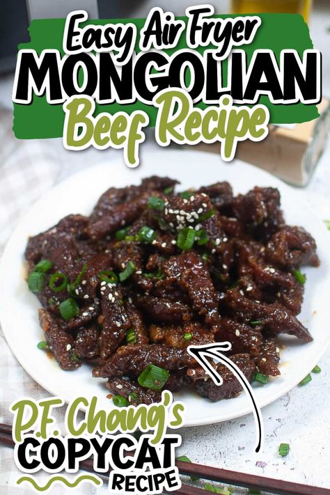 Skip the takeout and whip up Mongolian beef at home! This air fryer recipe gives you that crispy perfection with far less oil. It’s quick, easy, and loaded with savory-sweet flavor. This copycat P.F. Chang’s dish is sure to impress. Mongolian Beef Recipes, Crispy Beef, Beef Kabobs, Air Fryer Cooking Times, Quick Dishes, Fried Beef, Mongolian Beef, Air Fryer Recipe, Sweet Sauce