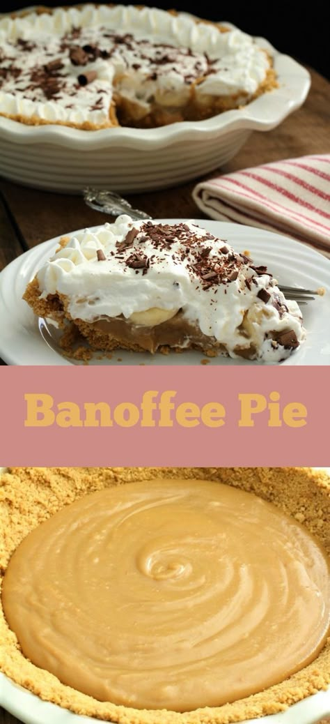 Banoffi Pie Recipe, Easy Banoffee Pie Recipe, Eggless Pie Recipes, Banana Toffee Pie, Banoffee Pie Recipe Easy, Bananoffee Pie, Lilikoi Pie, Best Banoffee Pie Recipe, Banana Pie Recipe