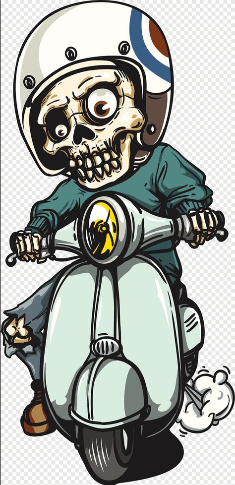 Zombie Background, Riding Scooter, Motorcycle Illustration, Cartoon Birds, Cartoon Tattoos, Skull Wallpaper, Ghost Rider, Skull Art, Cartoon Wallpaper