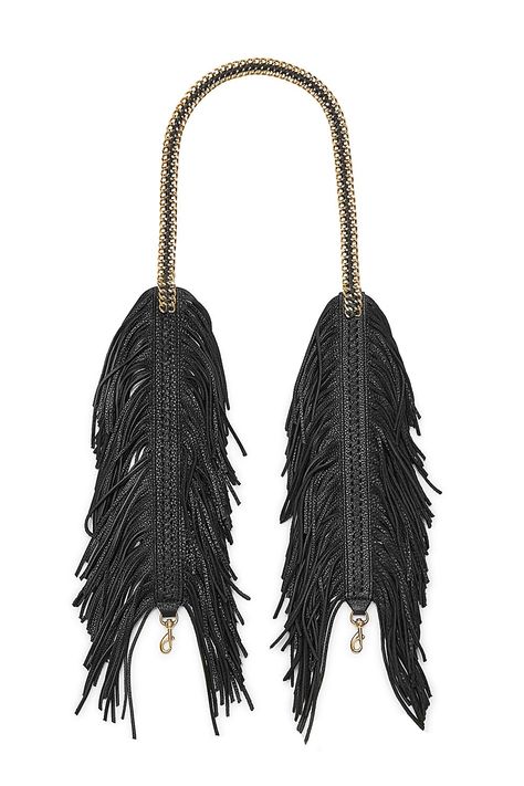 Luxury Bag With Beaded Fringe, Black Leather Fringe Bags, Luxury Fringe Satchel Bag, Guitar Strap Bag, Black Fringe Crossbody Bag, Leather Bag Tutorial, Canvas Bag Design, Guitar Straps, Embroidered Leather