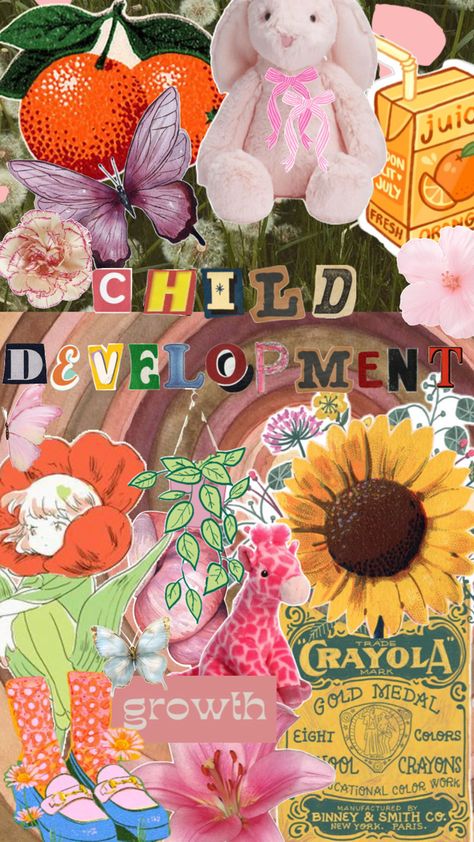 cute Child development collage class cover Child Development Aesthetic, Child Psychology Aesthetic, Child Development Psychology, Manifesting Vision Board, Child Psychologist, Portfolio Covers, Psychology Student, Child Psychology, Notebook Cover