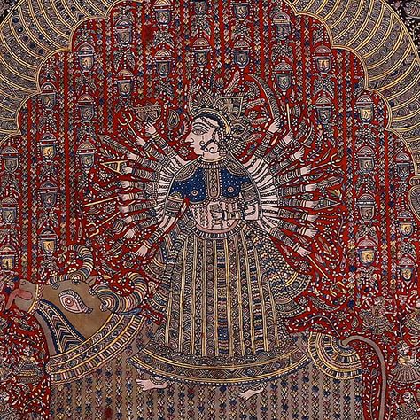 Craft Mata Ni Pachedi Mata Ni Pachedi Paintings, Matani Pachedi, Mata Ni Pachedi, Pen Mandala, Mythological Animals, Book Art Projects, Indira Gandhi, Kalamkari Painting, Temple Art