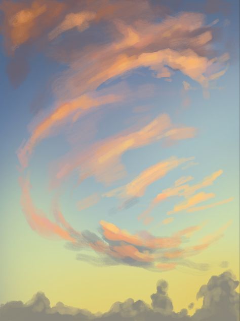 #clouds #sky #painting #digitalpaint#digitalart #sunset #sunrise Sunset Sky Digital Art, Digital Watercolor Painting, How To Draw Sky Digital, Sunset Sky Illustration, Sky Drawing Digital, Sunset Sky Drawing, Morning Sky Painting, Sunrise Sky Painting, Sky Digital Painting