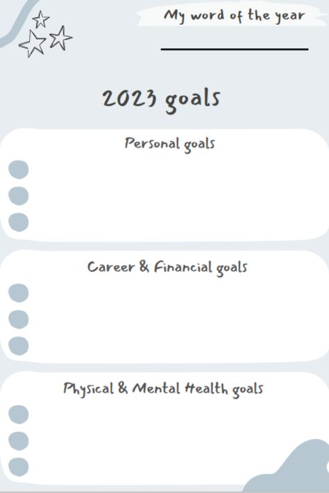 2023 Goals Template, 2023 Goals Vision Board Template, New Year Goals Template, Year Goals Template, My Goals For 2023, Goals For 2023, List Of Goals, New Year New Goals, New Year Friends