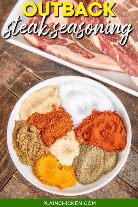 Outback Steak Seasoning Copycat Recipes, Outback Seasoning Recipe, Bald Buck Seasoning Copycat, Outback Steak Recipe, Outback Steak Seasoning, Steak Seasoning Recipes, Outback Steakhouse Recipes, Steak Seasoning Recipe, Season Steak