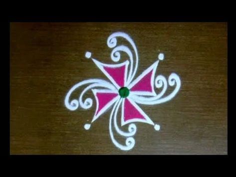 Mini Rangoli Designs, Small Kolam Designs, Mini Rangoli, Mini Kolam, Doorstep Rangoli, Tulip Drawing, Very Easy Rangoli Designs, Rangoli Designs Photos, Alpona Design