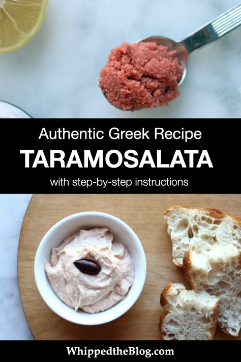 Authentic Greek Appetizers, Taramosalata Recipe, Taramasalata Recipe, Greek Tapas, Greek Appetizer, Greek Fish, Cypriot Food, Fish Roe, Greek Recipes Authentic