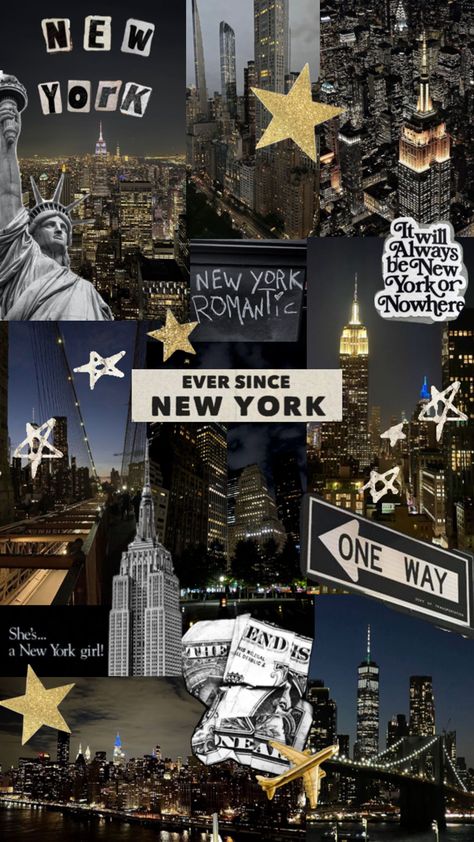 nyc, new york night, gold, ever since new york, collage New York City Collage, Nyc Collage, New York Collage, Ever Since New York, City Collage, New York Night, York City, New York City, New York