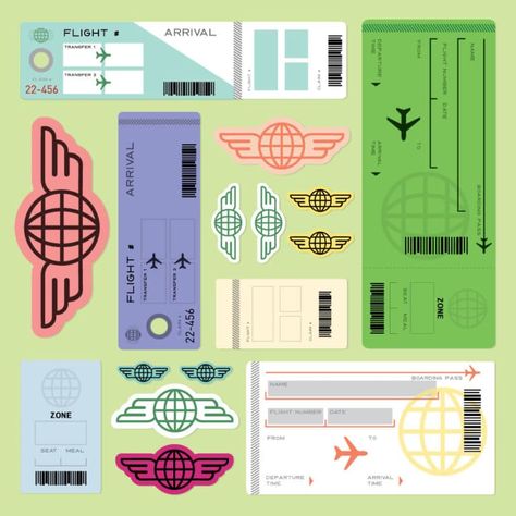 Free printable play plane tickets for kids. Perfect practice for first plane trips - or just for pretend fun via barley & birch Fake Plane Ticket Free Printable, Things To Do On A Plane, Plane Tickets Aesthetic, Ticket Aesthetic, Tickets Aesthetic, Airplane Ticket, Dramatic Play Printables, Printable School, First Plane