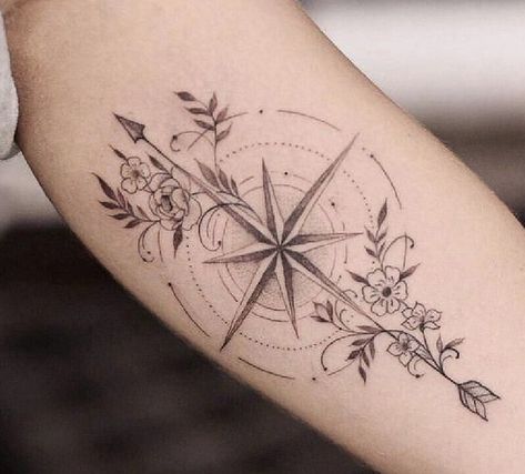 Compass Tattoo With Date Of Birth, Whimsical Compass Tattoo, Fineline Tattoo Ideas Forearm, Compass Sleeve Tattoo Women, Family Compass Tattoo, Compass With Flowers Tattoo, Mexico Tattoo For Women, Fine Line Compass Tattoo, Compass Tattoo Ideas For Women