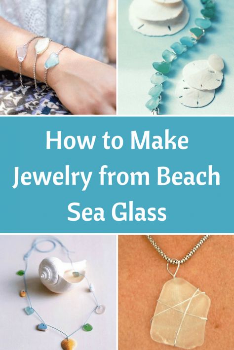 The same way you can Make Seashell Jewelry with a precious shell or a shell collection, hand picked from the beach, you can turn Sea Glass pieces into gorgeous bracelets How To Make Sea Glass Jewelry, Seaglass Jewelry Diy, Sea Glass Jewelry Diy, Sea Glass Crafts Jewellery, Sea Glass Diy, Beach Glass Necklace, Sea Glass Art Projects, Beach Glass Crafts, Sea Glass Bracelet