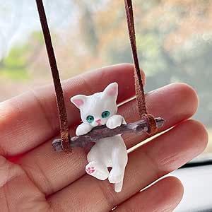 Car Mirror Hanging Accessories, Car Mirror Hanging, Mirror Decoration, Rear View Mirror Decor, Mirror Hanging, Lovely Cat, Car Hanging, Mirror Interior, Hanging Mirror