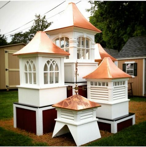 Roof Coopala, Cupola On House, Cupola With Windows, Coupalas Ideas, Cupolas On Barns, Cupolas On Houses, Cupula Ideas, Garage Cupola, Barn Cupola