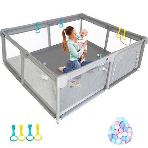 Toddler Playpen, Large Playpen, Baby Play Areas, Baby Play Yard, Baby Ball Pit, Saving For Baby, Baby Playpen, Baby Ball, Mommy Time