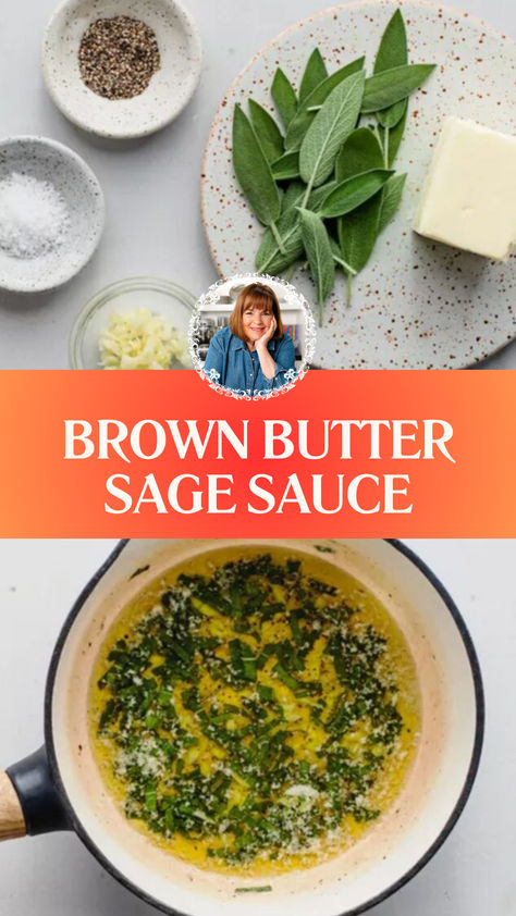 Ina Garten Brown Butter Sage Sauce Brown Butter Sage Hazelnut, Ravioli With Sage Brown Butter Sauce, Brown Butter Sage Pasta Sauce, Brown Butter Sauce For Gnocchi, Sage Leaves Recipes, Sage Butter Sauce For Ravioli, Vegan Brown Butter Sage Sauce, Sage Butter Recipe, Sage Sauce For Pasta