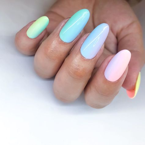 Rainbow Chrome Nails, Pastel Chrome Nails, Rainbow Chrome, Classic Nails, Chrome Nails, Pastel Rainbow, Nails Makeup, Hair Nails, Hair And Nails