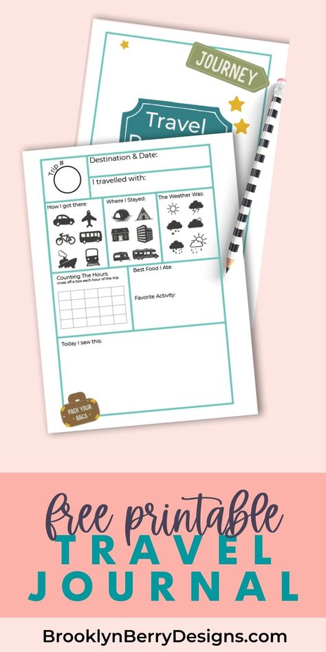 printable travel journal for kids to use on family vacations. Free Travel Journal Printables, Travel Journal For Kids, Printable Travel Journal, Family Budget Planner, Travel Binder, Perth Travel, Travel Budget Planner, Architecture Workshop, Vacation Journal