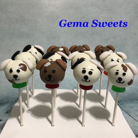 Dog Themed Cake Pops, Dog Cake Pops Birthday Parties, Puppy Cake Pops, Cake Pops For Dogs, Dog Themed Treats, Dog Cake Pops, Cake Pops Birthday, Lisa Frank Birthday Party, Lisa Frank Birthday