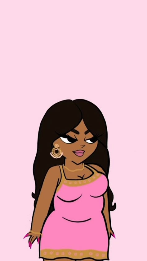 Cartoon Characters Pfp, Total Drama Oc, Funny Spiritual, Cnco Richard, Cartoon Paintings, African American Art Women, Plus Size Cartoon, Cartoon Pfp, Brown Skin Girl