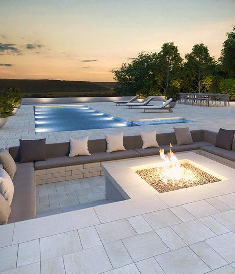 Landscaping Ideas By Style | Techo-Bloc Cool House Additions, Modern House Design Backyards, Landscape Design Plans Backyard, Beautiful Patios Luxury Backyards, House With Big Backyard, Amazing Backyards For Entertaining, Huge Backyard Ideas, Backyard With View, Luxury Backyard Landscaping