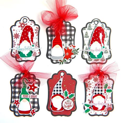 Gnome Tags, Gnome Gift Tags, Handmade Christmas Tags, Christmas Tags Handmade, Diy Christmas Tags, Lori Whitlock, Xmas Tags, Gnome Gift, Quick Crafts