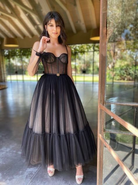 Berta Evening Dress, Formal Dress Corset, Vestidos Corset, Berta Evening, Corset Evening Dress, Vintage Formal Dress, Tea Length Prom Dress, Black Tulle Dress, Cocktail Dress Evening