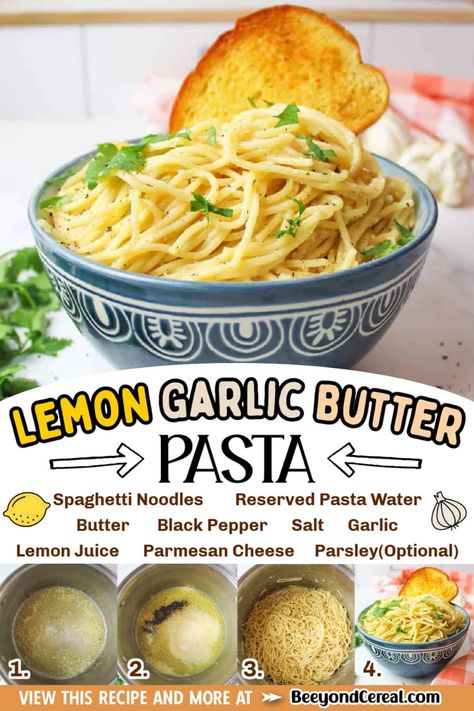 Lemon Garlic Butter Pasta is a recipe you can make with minimal effort and ingredients but it always tastes great. Frugally using up kitchen spices and noodles to create a dish that's cheap, easy, and perfect for dinner. Homemade Garlic Noodles, Easy Butter Pasta Recipes, Buttered Noodles Recipe, Garlic Butter Noodles, Garlic Pasta Recipe, Garlic Butter Pasta, Garlic Parmesan Pasta, Lemon Garlic Pasta, Homemade Cookbook