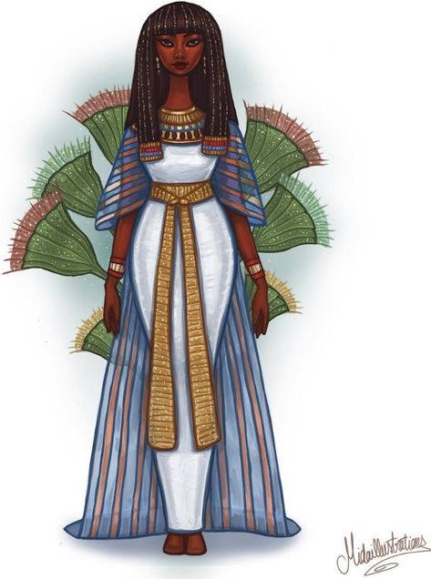 Mida illustrations Egyptian Design Pattern, Ancient Egyptian Clothing, Ancient Egypt Fashion, Art Fashion Illustration, Egyptian Clothing, Modern Egypt, Egyptian Fashion, Egypt Fashion, Egyptian Design