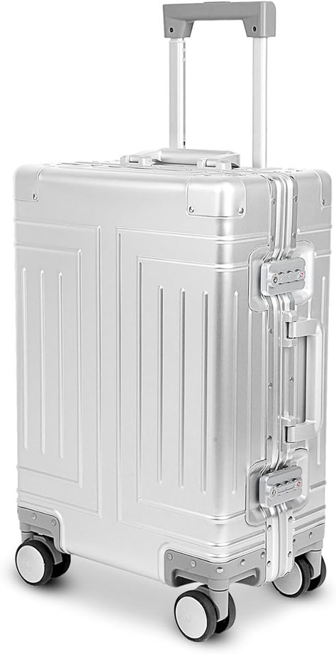 KANGSHILU All Aluminum Magnesium Carry On Luggage，Cut from Whole Aluminum Sheet，22x14x9 Airline Approved ，（3rd Generation，Premium All Aluminum Magnesium zipperless suitcase ） (silvery, 20inch)
All Aluminum Magnesium Carry On Luggage，Cut from Whole Aluminum Sheet，22x14x9 Airline Approved ，（3rd Generation，Premium All Aluminum Magnesium zipperless suitcase ） (silvery, 20inch) Premium Luggage, High End Products, Aluminum Sheet, Lifestyle Store, Aluminium Sheet, Carry On Luggage, Ergonomic Handle, Bar Design, Travel Experience