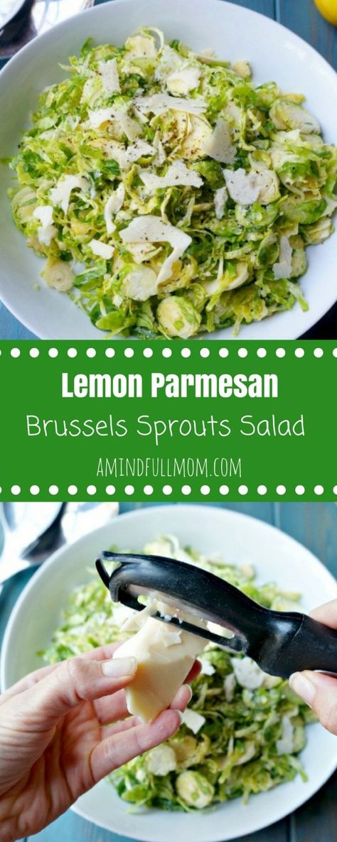 Salad Thanksgiving, Parmesan Brussels Sprouts, Brussel Sprout Salad Recipes, Paleo Salad, Brussels Sprouts Salad, Lemon Salad, Sprout Salad, Diy Easy Recipes, Healthy Side Dish