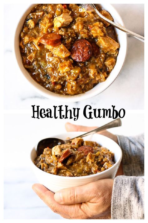 Healthy Gumbo Recipe, Healthy Gumbo, Louisiana Gumbo, Traditional Holiday Recipes, Gumbo Recipe, Healthy Gluten Free Recipes, Free Meal, Chopping Block, Instapot Recipes