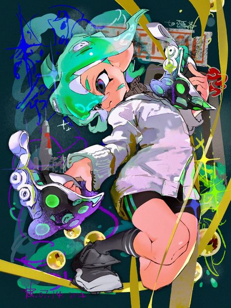 Splatoon 2 Art, Splatoon Comics, 캐릭터 드로잉, 영감을 주는 캐릭터, Drawing Reference Poses, Art Block, Art Inspiration Drawing, Funky Art, Splatoon