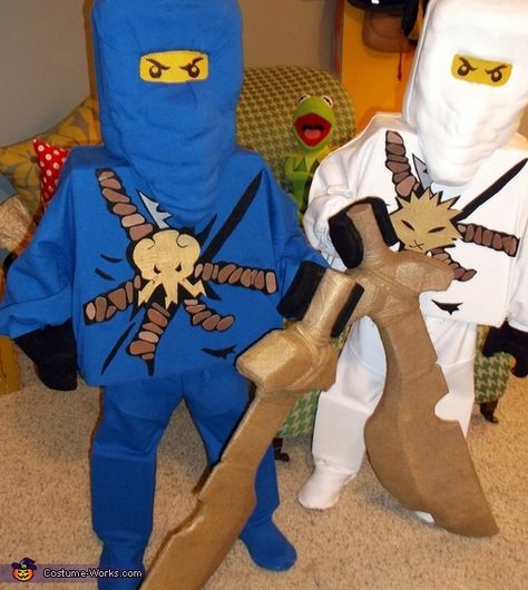 Lego Ninjago Halloween Costume, Lego Ninjago Characters, Lego Costume Diy, Characters For Halloween, Ninjago Costume, Ninjago Characters, Ninjago Jay, Ninjago Birthday Party, Halloween Costumes 2014