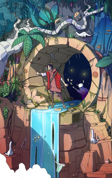 Childhood Art, Anime Animation, Arte Sketchbook, The Ruins, Background Art, Fantasy Concept Art, 판타지 아트, Environment Design, Environment Concept Art