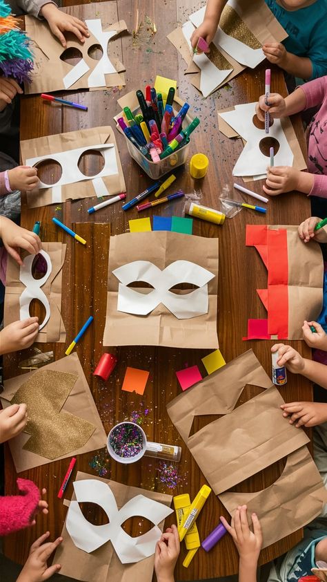 🎭Paper Bag Masks Fun!🎨  Get creative with your little ones by designing and decorating paper bag masks. Perfect for imaginative play and endless giggles! 🤗🖌️  #PaperBagMasks #KidsCrafts #ImaginativePlay #CreativeKids #DIYFun #FamilyTime #CraftIdeas #EarlyChildhoodEducation #FunAtHome Paper Bag Crafts For Toddlers, Paper Bag Costume, Halloween Mask Craft, Halloween Paper Bags, Paper Bag Crafts, Animal Mask, Masks Crafts, Child Art, Drama Club